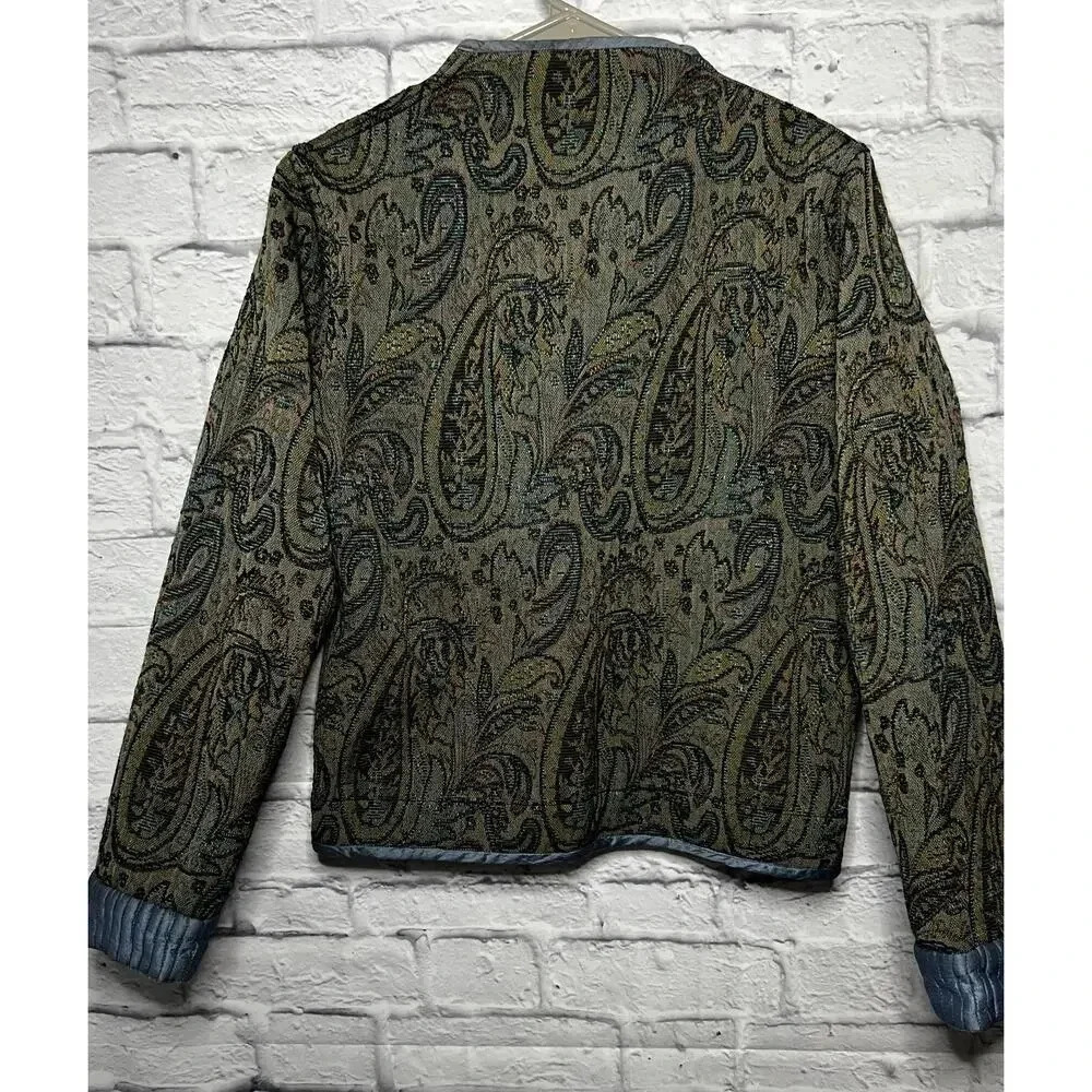 Parsley & Sage reversible tapestry paisley print cotton silk Jacket, size S. - Picture 11 of 16